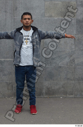 Whole Body Man T poses White Casual Slim Standing Street photo references